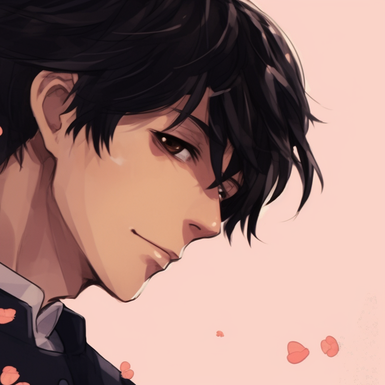 A pair sharing a stolen glance, crisp line art and subtle blushes. manga themed couple pfp matching pfp for discord.