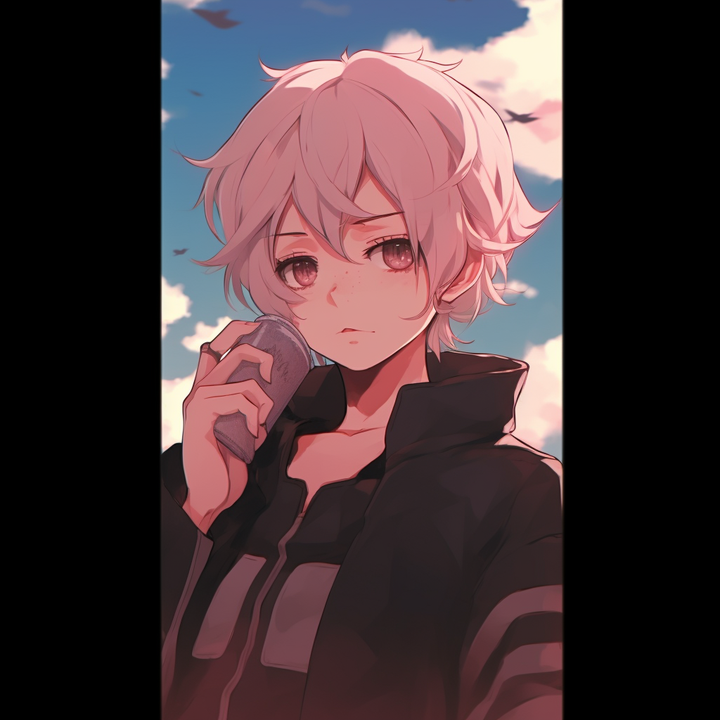 A serene portrait of Sakura, highlighting her luminous green eyes and soft features. characters' chill anime pfp