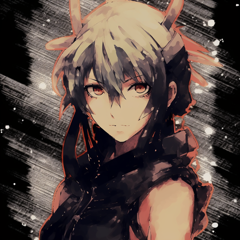 Full-body view of Naruto in grunge aesthetic with distorted effects. innovative grunge anime pfp