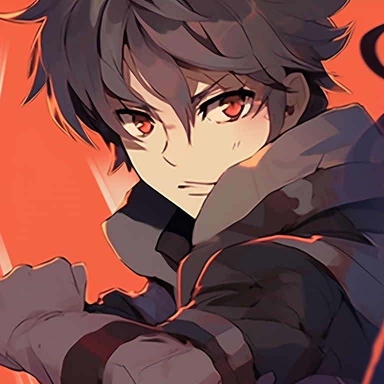 Two characters in combat ready positions, saturated colors with dynamic lines. best male and female matching pfp friends pfp for discord.