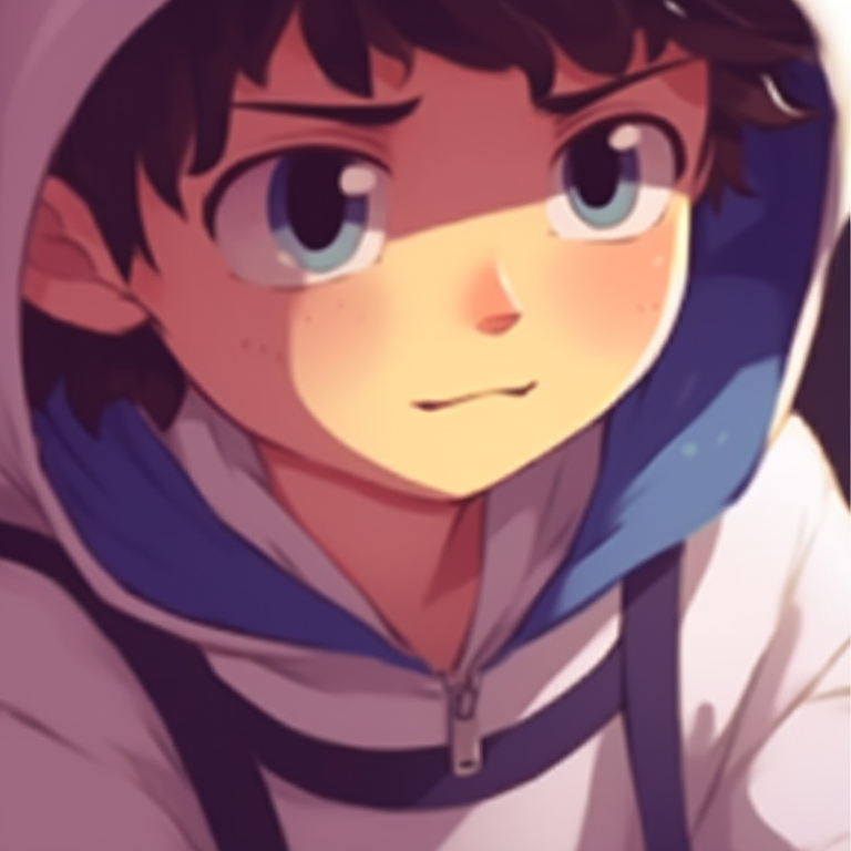 Two characters with silly hats, matching outfits, and vibrant backdrop. cute and funny matching pfp ideas pfp for discord.