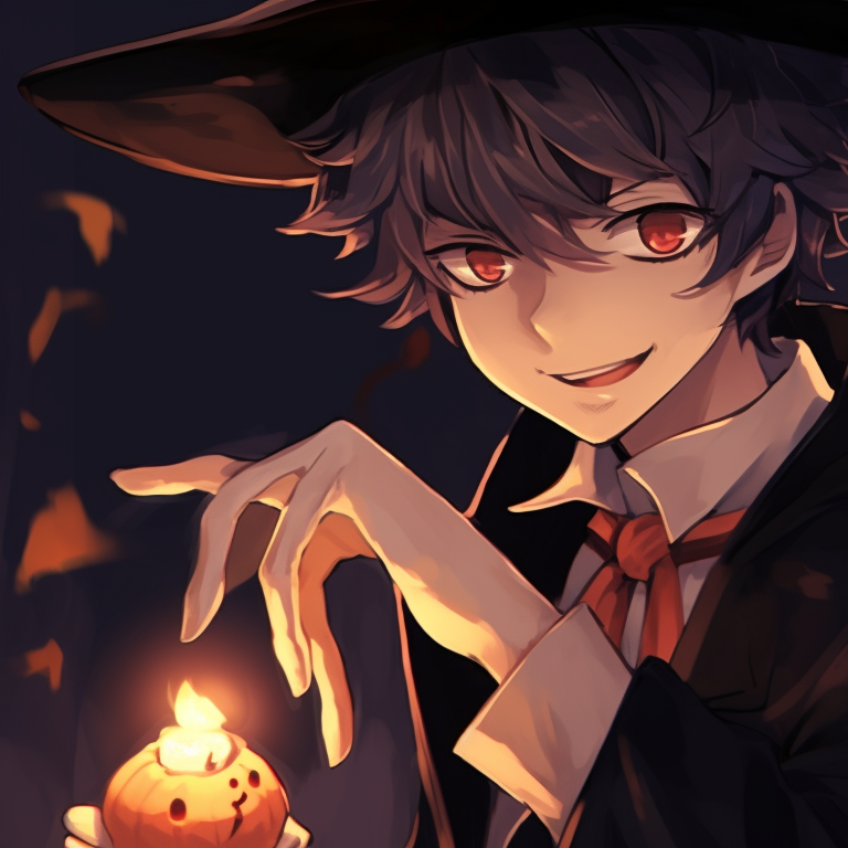 Two characters dressed as mythical creatures, soft shading and dark backgrounds. jjk matching pfp halloween theme ideas pfp for discord.