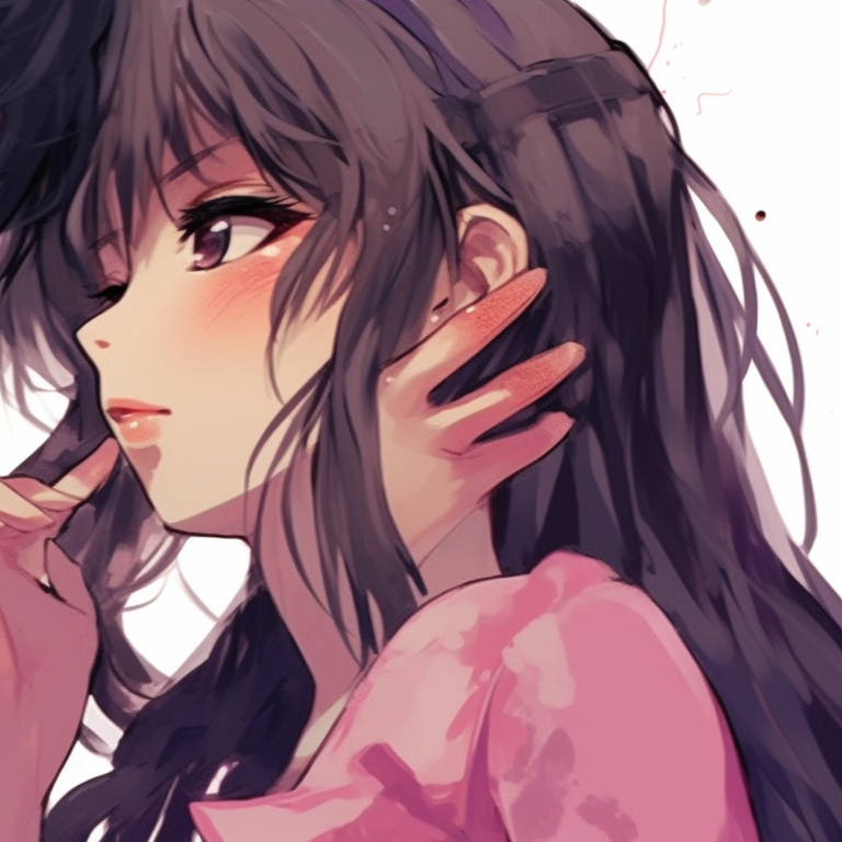 Two characters under a starry sky, warm hues, holding hands. matching anime couple pfp pfp for discord.