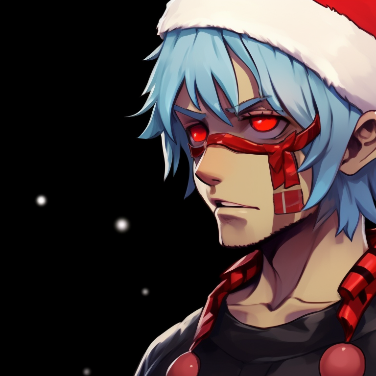 Two characters, making peace signs, surrounded by tinsel, distinctive punk aesthetic with a dash of holiday cheer. punk rock christmas profile pictures pfp for discord.