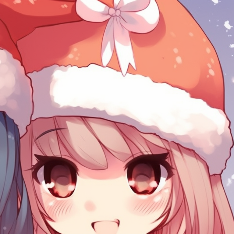 Two characters tangled in Christmas lights, colorful and whimsical, with an emphasis on playful expressions. matching cute christmas pfp for girls pfp for discord.