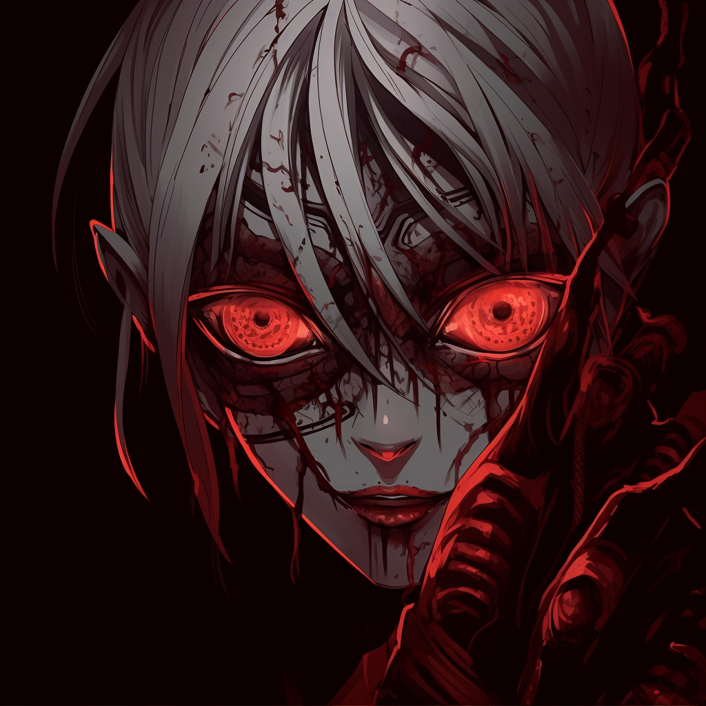 Smirking demon boy with detailed expressions and dark cloak. demonic anime pfp for boys pfp for discord.