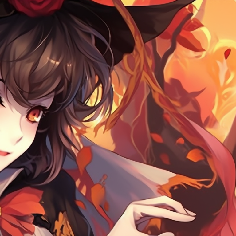 Two characters in masquerade masks, flamboyant costumes and vibrant hues, holding hands subtly. top matching pfp for couples in anime halloween theme pfp for discord.