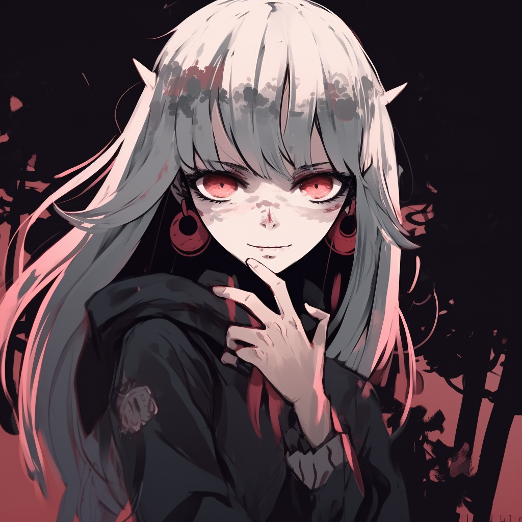 An image capturing the mystical world of Hayao Miyazaki, dark tones and mythical creatures. top-rated edgy anime pfp