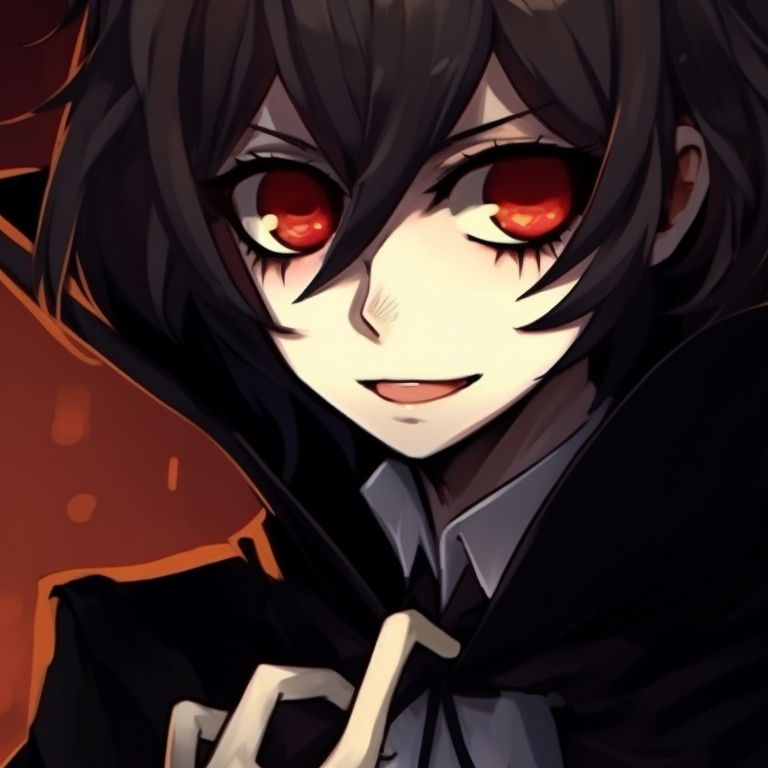 Two characters under a full moon, atmospheric shading and stark silhouettes. halloween themed pfp matching pfp for discord.