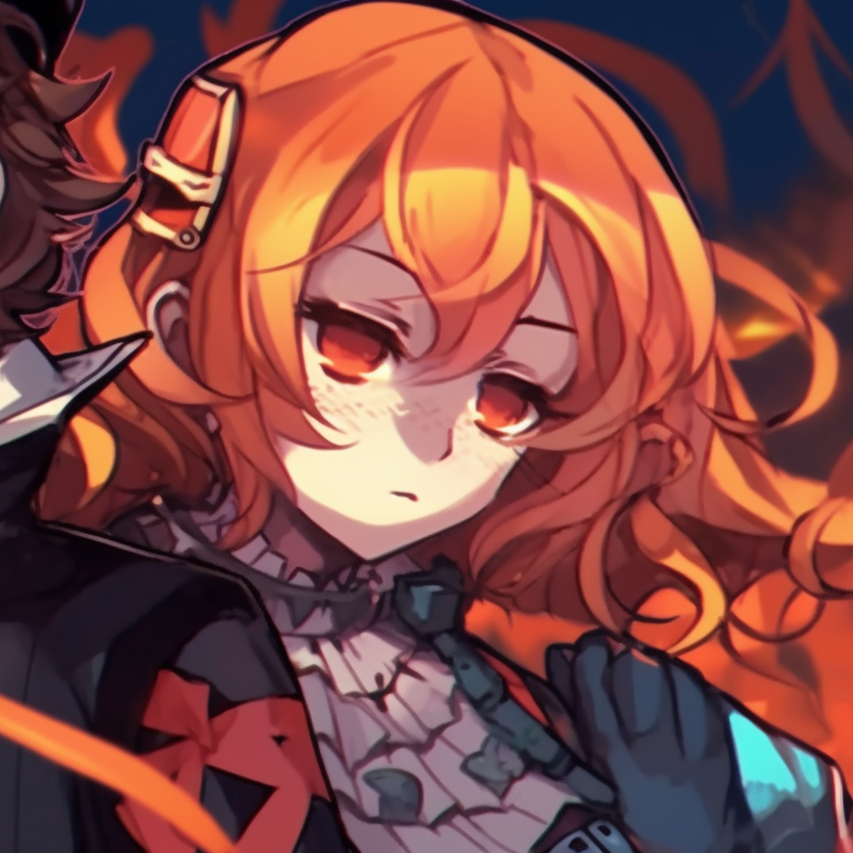 Two characters in Halloween-themed outfits with intense gazes, surrounded by dark macabre elements. soukoku matching pfp halloween theme pfp for discord.