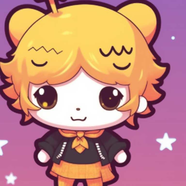 Parade of Sanrio characters, intricate detailing and festive Halloween colors. sanrio halloween themed matching pfp pfp for discord.
