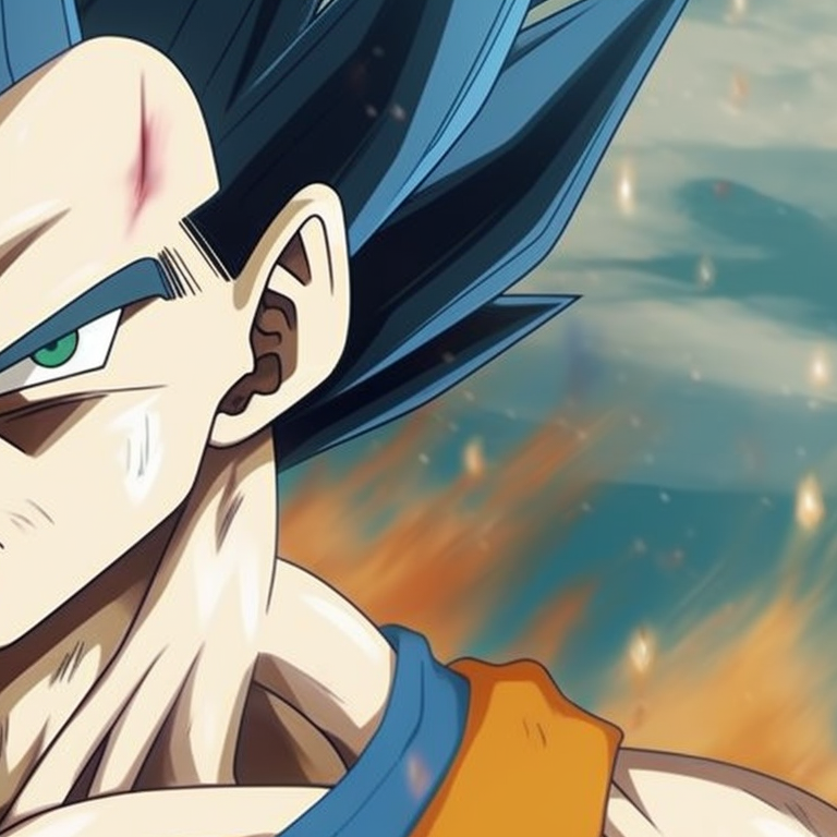 Goku and Vegeta divided by energy aura, dynamic artistry and bright colors. goku and vegeta matching pfp showcase pfp for discord.