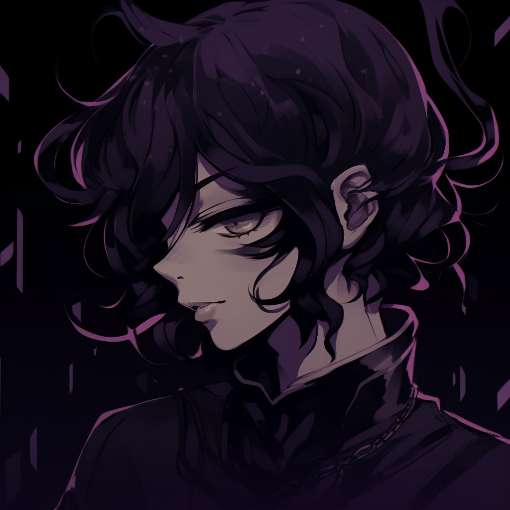 An anime girl seen in a mysterious light, her pose suggests a hidden secret, with complex details and bold outlines. dark anime pfp femaleHD, free download