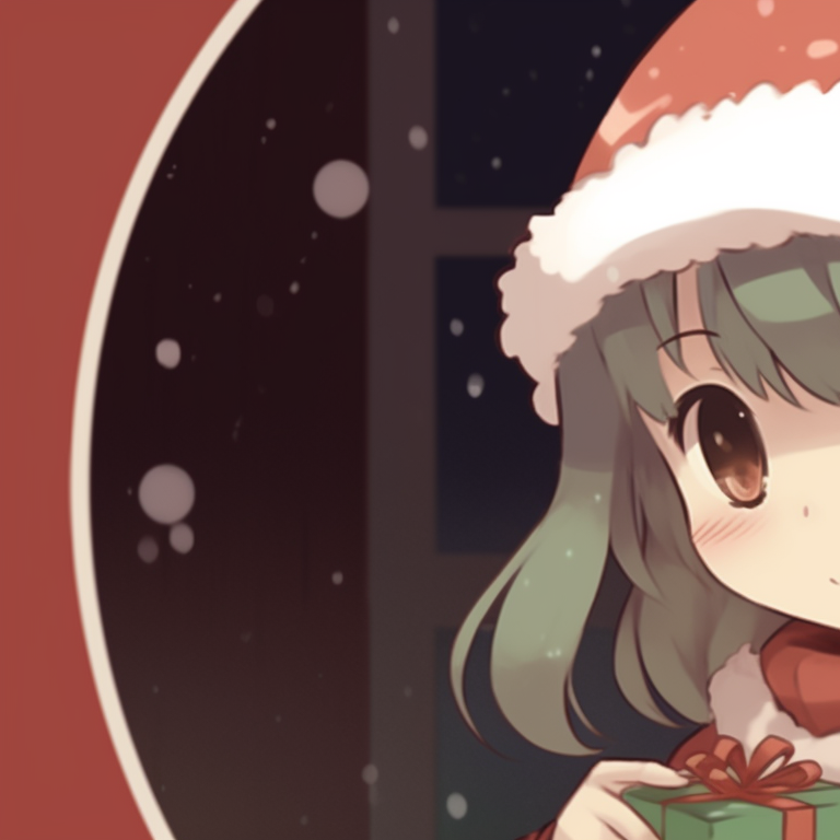 Two characters in snowy background, intense stares and vibrant colors. matching christmas pfp ideas for discord server pfp for discord.