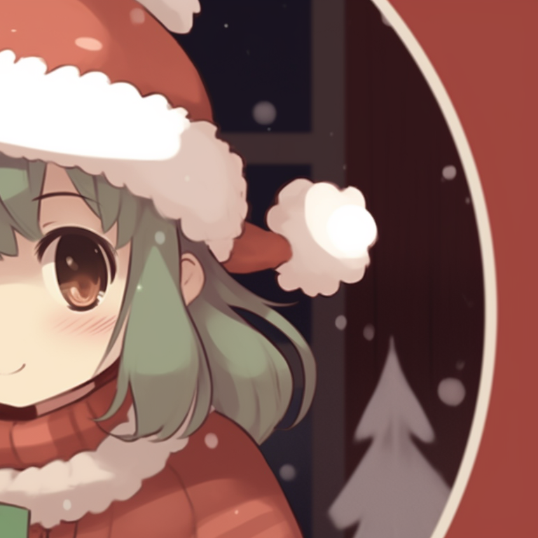 Two characters in snowy background, intense stares and vibrant colors. matching christmas pfp ideas for discord server pfp for discord.