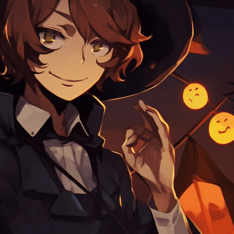 Dazai and Chuuya, under a full moon, emphasizing their intense gaze and heightened supernatural abilities. dazai and chuuya anime art halloween pfp for discord.