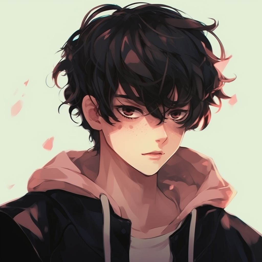 Anime boy in a Yokai mask, vibrant contrast with a unique blend of modern and traditional elements. anime boy pfp aesthetic favorites pfp for discord.