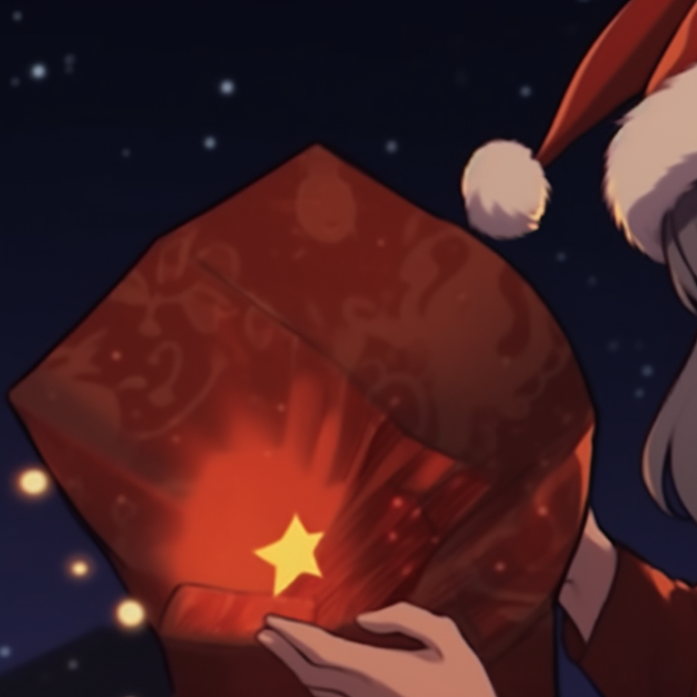 Two anime characters donned in Christmas and Halloween fusion costumes, high detail and striking colors. unique anime christmas pfp blending halloween theme pfp for discord.