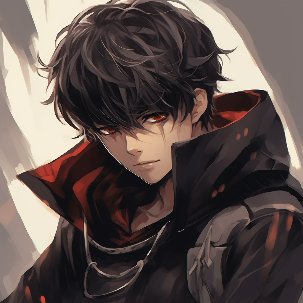 Anime male in a battle stance, dynamic pose and tension-filled atmosphere. stylish anime male pfp pfp for discord.