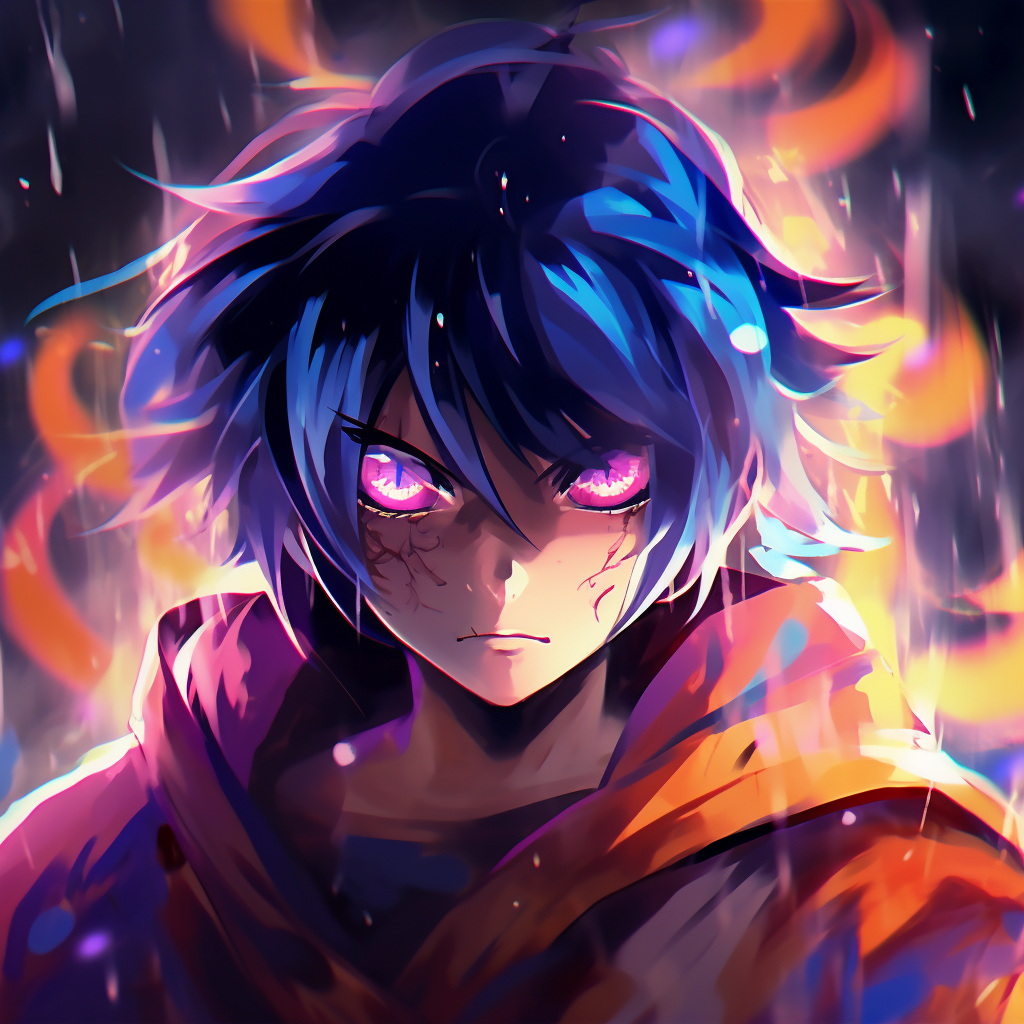 Goku in Super Saiyan form surrounded by an energetic aura, featuring vibrant colors and dynamic lines. mobile 4k anime pfp