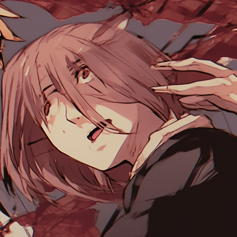 Two characters, juxtaposition of shadows and gleaming chainsaws, monochromatic color palette. chainsaw man themed matching pfp pfp for discord.