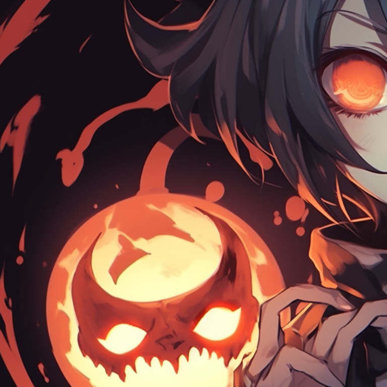 Close-up of two characters, high contrast black and white, set in a haunted scenery. dark matching pfp halloween theme designs pfp for discord.