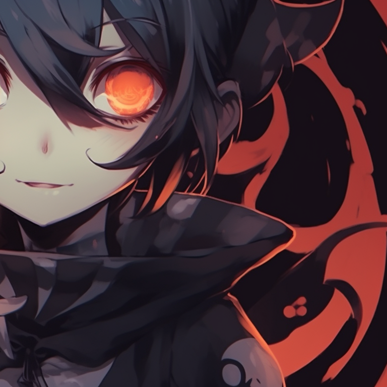 Close-up of two characters, high contrast black and white, set in a haunted scenery. dark matching pfp halloween theme designs pfp for discord.