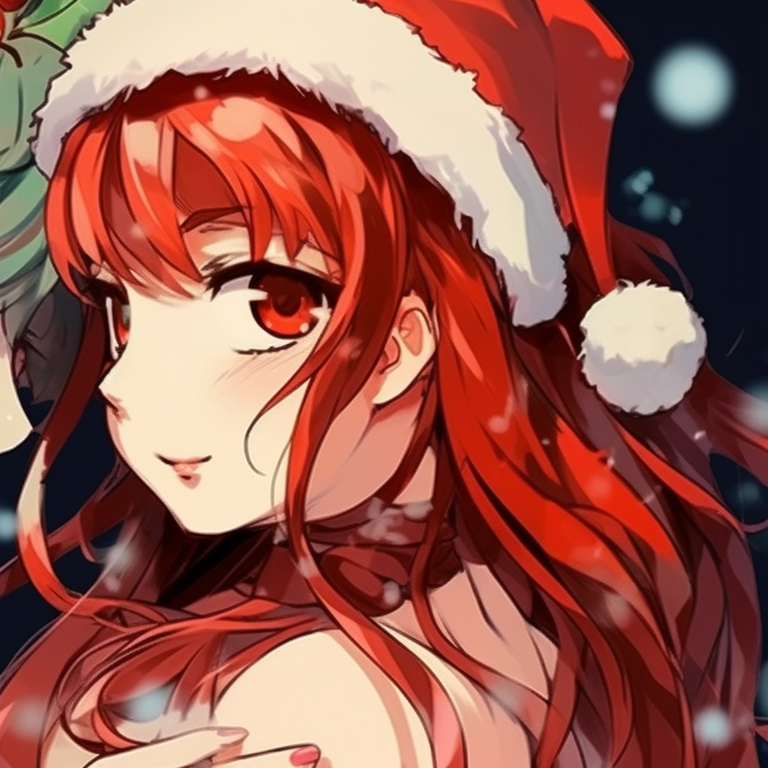 Two characters under a mistletoe, vibrant colors and crisp line art. cool christmas matching discord pfp inspiration pfp for discord.