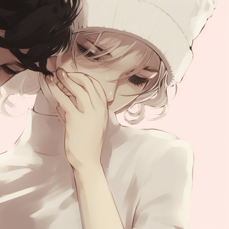 Characters under a starlit sky, pastel tones and dreamy expressions, subtly converging gazes. instagram cute matching pfp for partners pfp for discord.