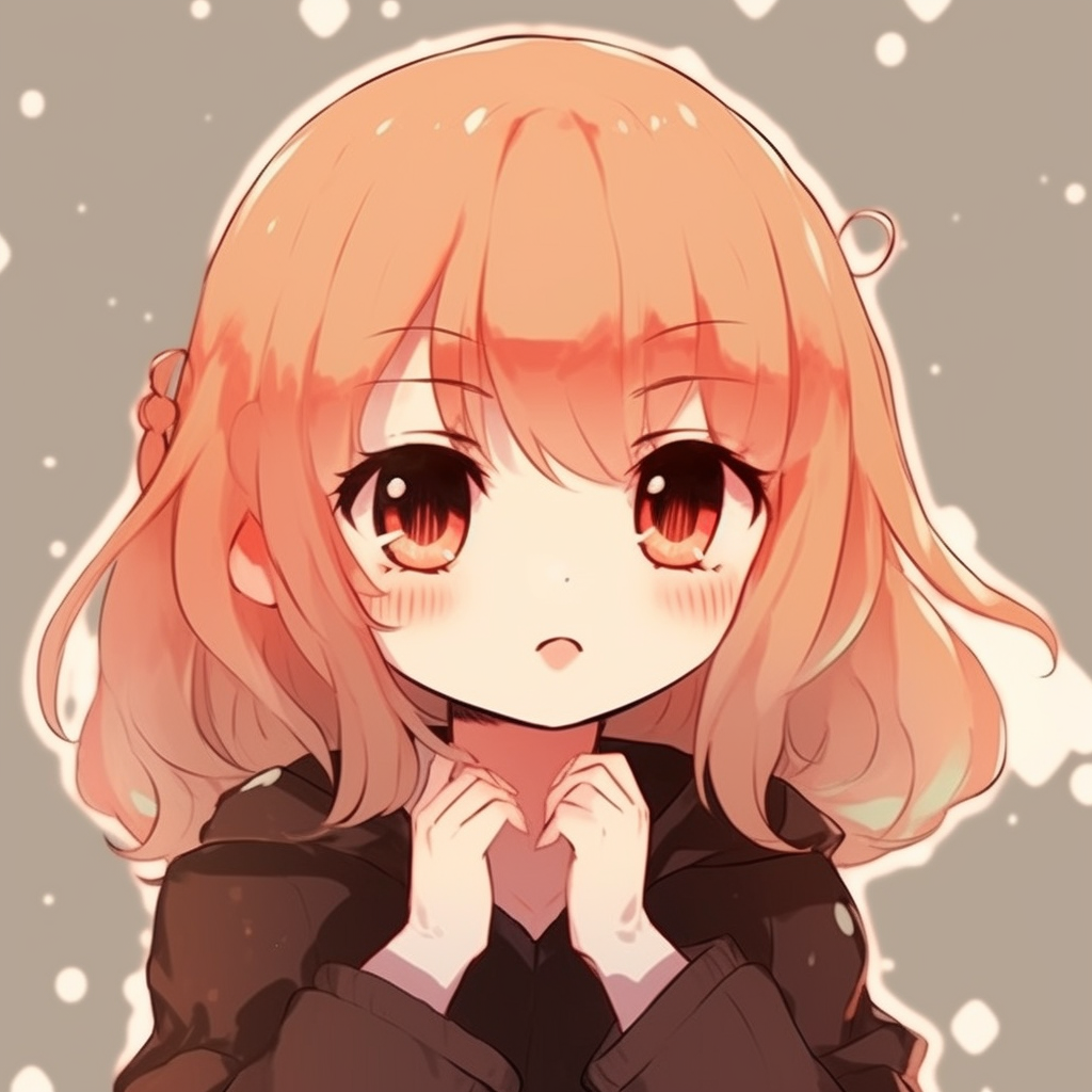 A picture of a big-eyed chibi anime girl, highlighting exaggerated cute features. cute anime profile pictures for girls pfp for discord.