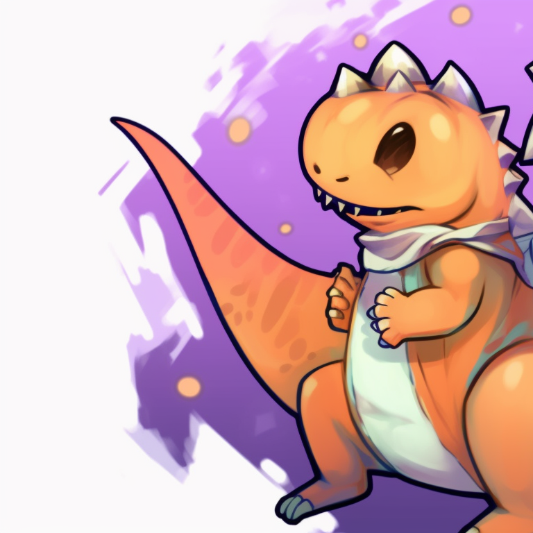 Two dinosaur characters decked in halloween costumes, dynamic poses a candy-filled backdrop creative dino matching pfp halloween theme pfp for discord.