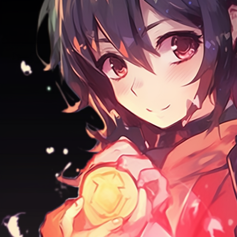 Two characters against a cosmic backdrop, using contrasting colors and constellations. anime themed pfps for 2 pals pfp for discord.