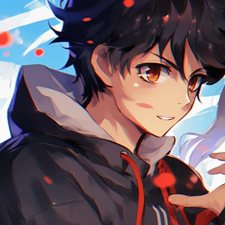 Two characters in action postures, detail-oriented art style, bright and contrasting colors cute matching pfp in anime genre pfp for discord.