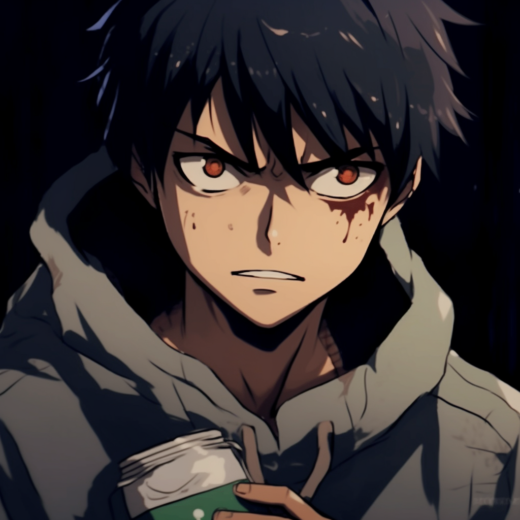 Close-up on Eren's eyes, intense gaze and detail on the unique titan marks. trending animated pfp