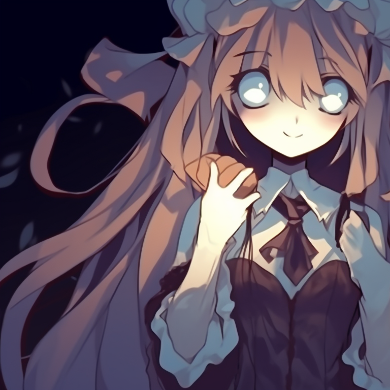 Two characters cuddling under a spooky tree, dark palette with pops of purple and orange. halloween theme matching pfp ideas pfp for discord.