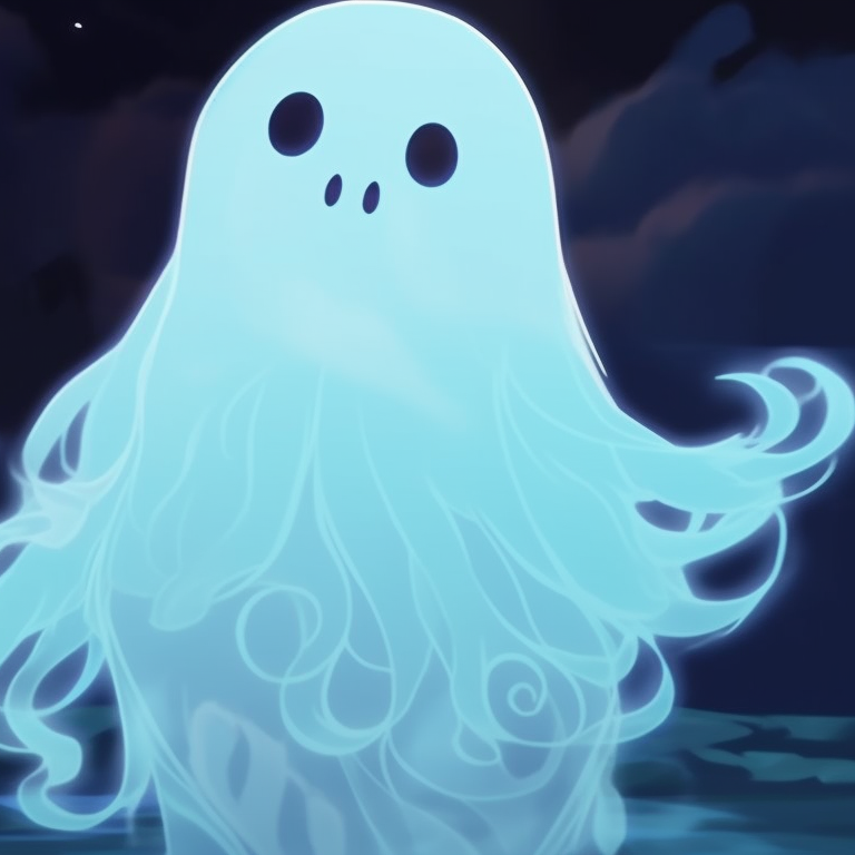 Two ghost characters in silhouette style, candle-lit backdrop and eerie vigilance. history of ghost pfp for halloween pfp for discord.