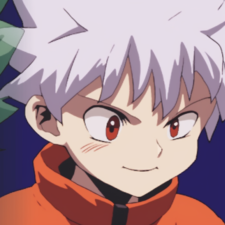 Cheerful portraits of Gon and Killua, with soft palette and minimalist style. gon and killua wallpaper matching pfp pfp for discord.