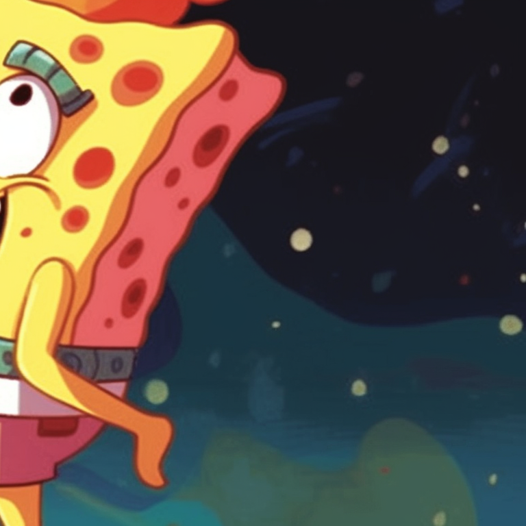 Spongebob and Pearl, lively colors and bold lines, hands high-fiving. spongebob and pearl matching profile picture pfp for discord.