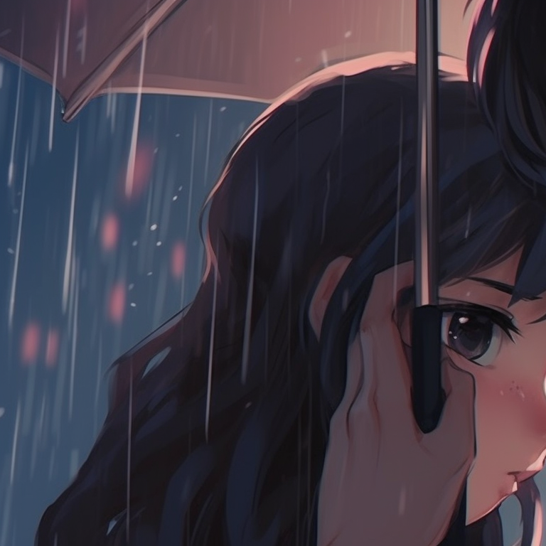 Two characters with blush and love symbols, vibrant colors and expressive gestures. romantic couple match pfp pfp for discord.