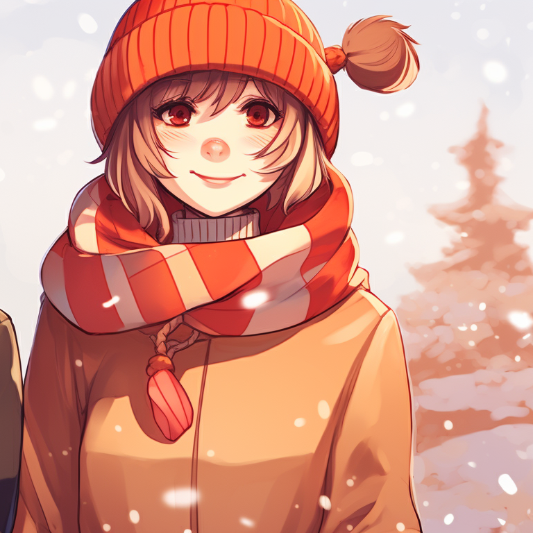 Two characters radiating joy, their vibrant expressions matched by the vivid colors and lively decorations. unique matching christmas tiktok pfp pfp for discord.