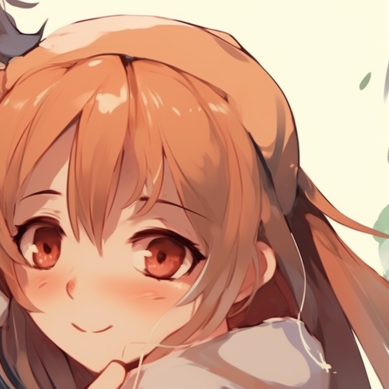 Two characters laughing, bright color palette and lively vibe, giving a friendly high-five. matching pfp anime for bffs pfp for discord.