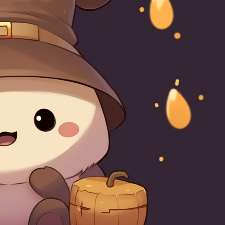 Two bear characters out trick or treating, soft pastel colors, festive outfits. milk and mocha bear matching profile picture halloween theme inspiration pfp for discord.