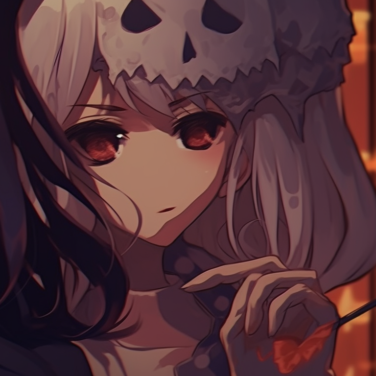 Two characters, glowing lanterns in hand, clothed in elaborate victorian dresses, with a mysterious mood. cool halloween themed matching pfp girl pfp for discord.