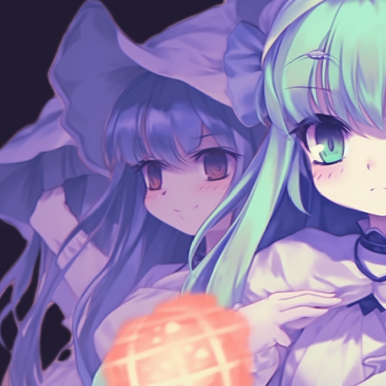 Five anime characters in various ghost outfits, expressions of surprise and excitement, gentle pastel background with ethereal glows. top matching pfp ideas for 5 friends halloween theme pfp for discord.