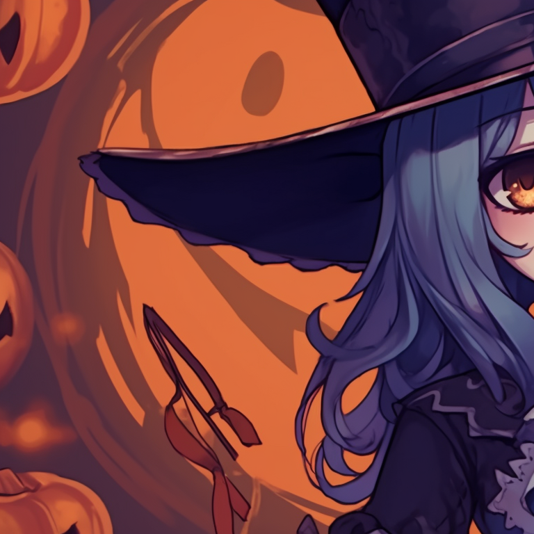 Two characters as witches, dark color palette and pointed hats. diverse range of non anime matching halloween pfps pfp for discord.