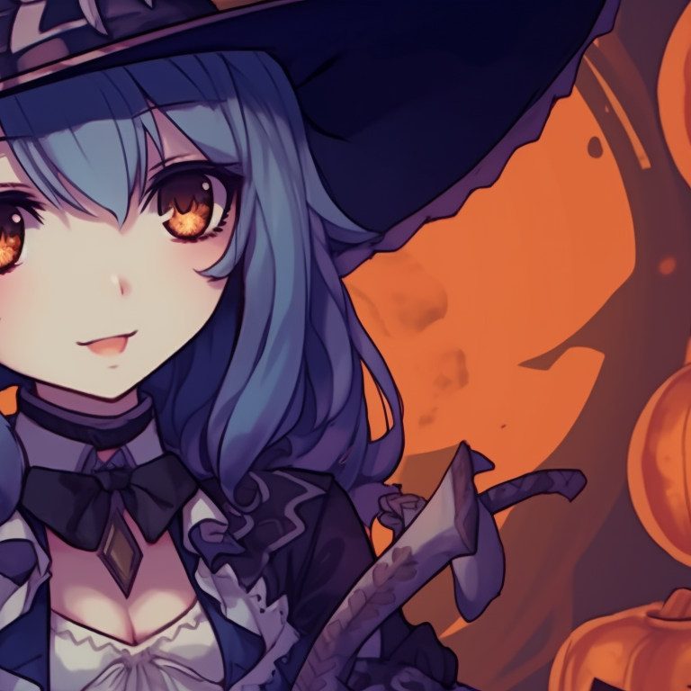 Two characters as witches, dark color palette and pointed hats. diverse range of non anime matching halloween pfps pfp for discord.