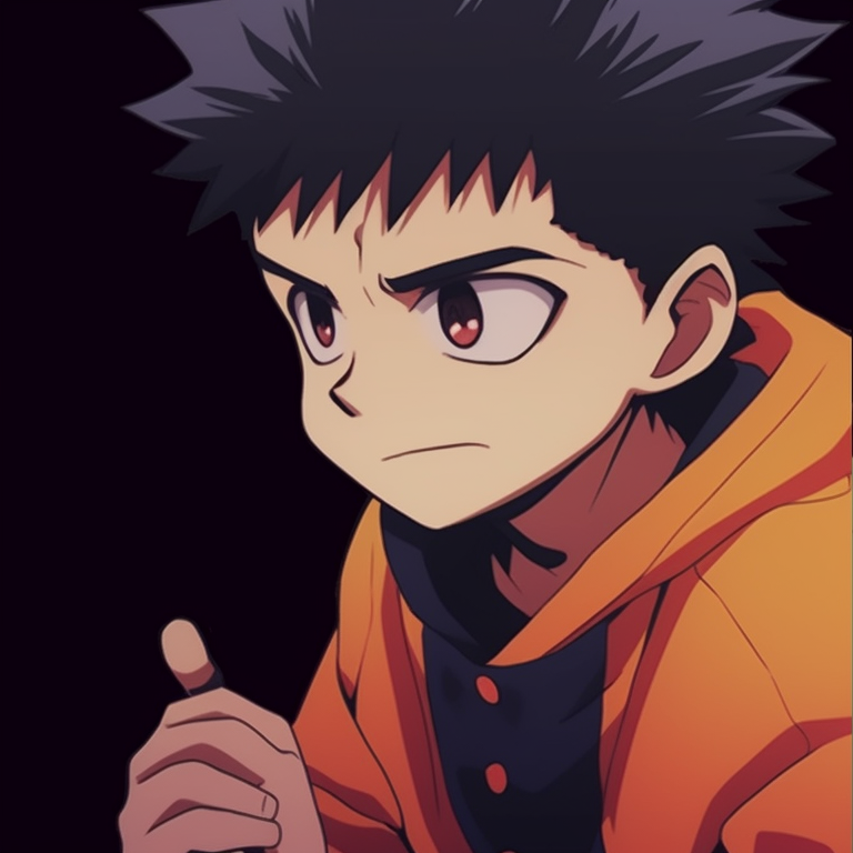 Two characters focused on their goals, nuanced shading and vibrant background. gon and killua, hunter x hunter matching pfp pfp for discord.