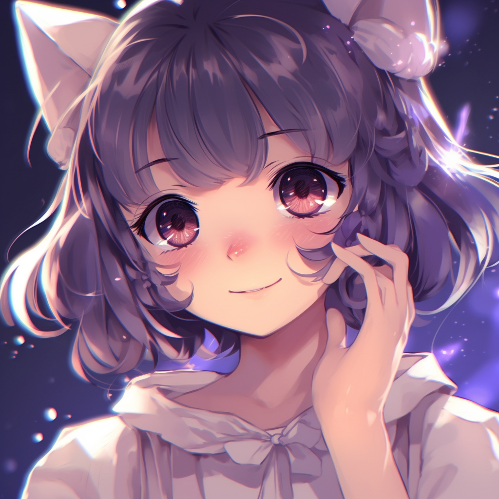 Anime girl in Cyberpunk style neon colors and futuristic background. anime girl pfp styles