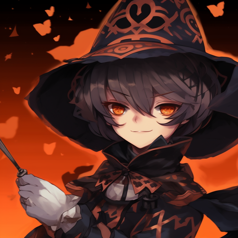 Two characters, dramatic expressions, striking effects illuminating their costumes, gothic color scheme. genshin character halloween themed matching pfp pfp for discord.