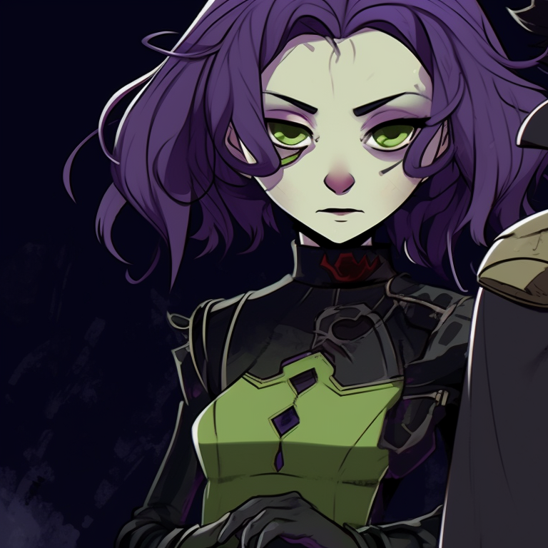 Beastboy as a werewolf and Raven as a sorceress, soft shading and dark colors, striking Halloween theme. icons of beastboy and raven in halloween costume pfp for discord.